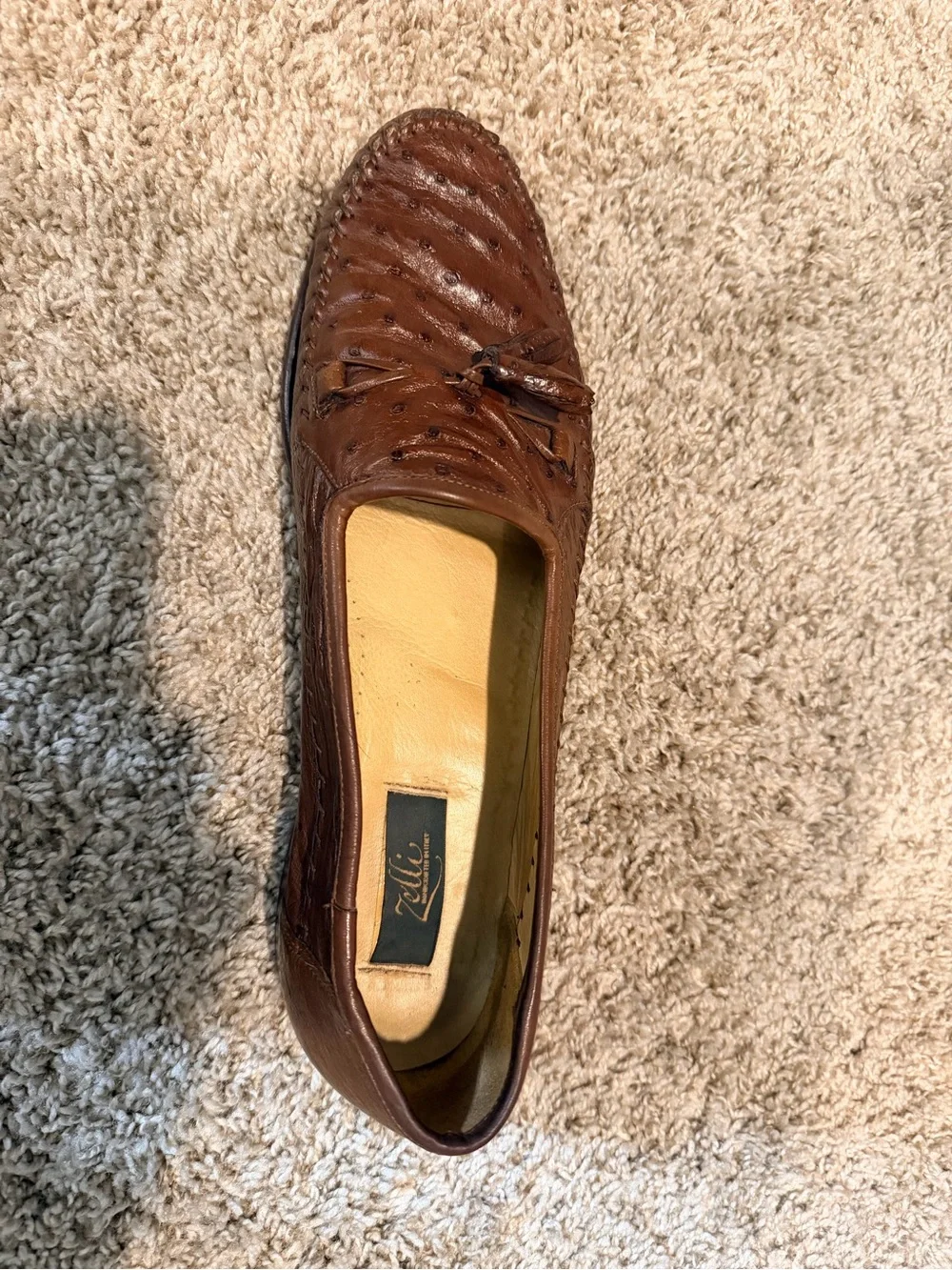 Men's Brown Leather Tassel Slip-On Loafers
